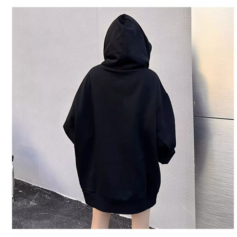 Đen Áo Khoác Hoodie Cổ Lọ Thời Trang Xuân Thu Cho Nam