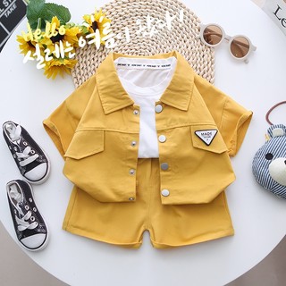 Set 2 Món Áo Khoác Sơ Mi Tay Ngắn 2 Túi Quần Đùi Kaki Cho Bé Trai 1 2 3 4 5 Tuổi MINTSCLOSET Quảng Châu - TN3291