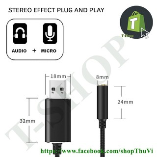 [BÁN SỈ]Cổng chuyển đổi USB sang Audio và Mic