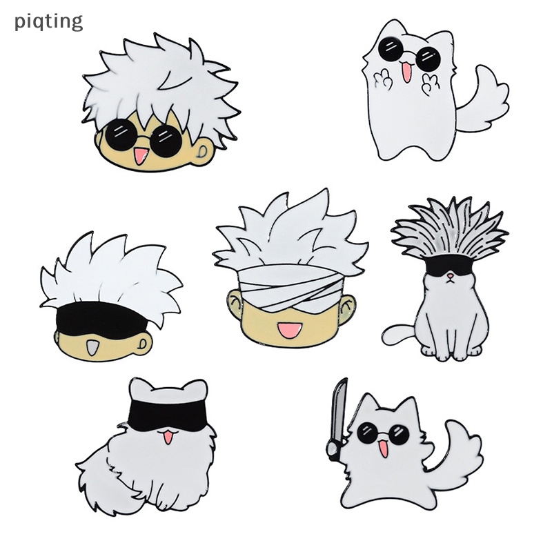 Huy Hiệu Cài Áo Ba Lô Hình anime gojo satoru Cat Menmel pin kawaii Đáng Yêu