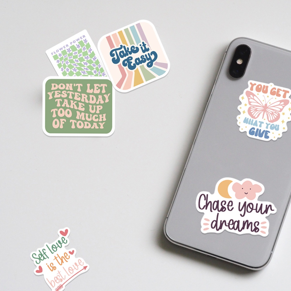 Bộ 100 / 50 Sticker Dán Trang Trí Mũ Bảo Hiểm / Bút Chì Chống Thấm Nước Màu Hồng graffiti