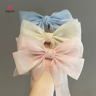 Kẹp Tóc Nơ Màu Trắng Đen Thời Trang Cho Nữ Mới