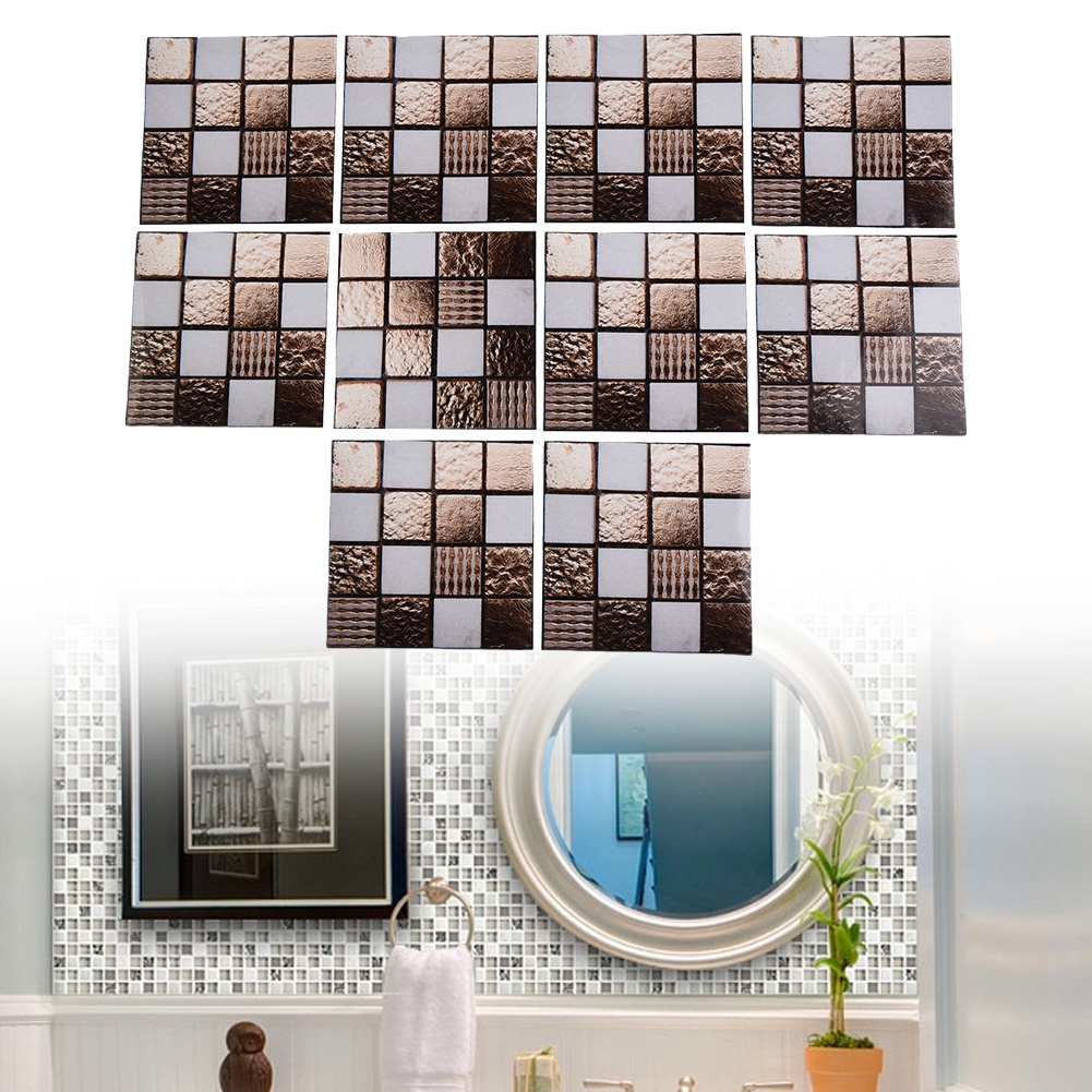 Set 10 Sticker Dán Tường Chống Dầu 10 * 10cm