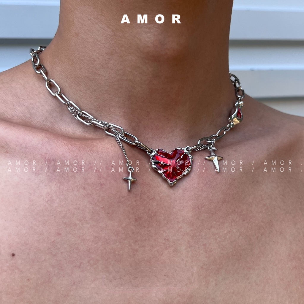 Vòng cổ Hiphop Đường Phố punk Nhỏ Thiết Kế Cao Cấp Lạnh Và Hợp Thời Trang Cho Nam Và Nữ imprisoning love hip hop