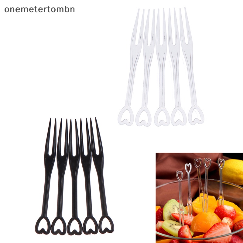 Set 100 Nĩa Ăn Trái Cây / Thức Ăn Bằng Nhựa Trong Suốt Kèm Túi Đựng Tiện Lợi