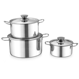 Bộ 3 nồi inox 430 da-001ni dùng mọi bếp - hàng chính hãng