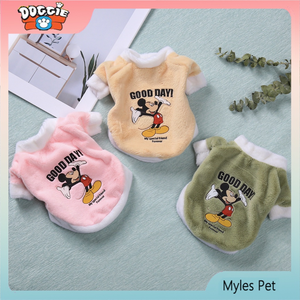 Áo hoodie Hình Chuột mickey Bằng Lông Nhung Dễ Thương Xinh Xắn Cho Thú Cưng