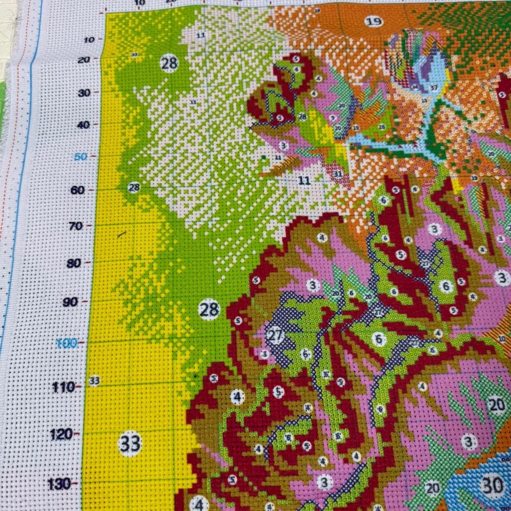 Tranh Thêu Hoa Mẫu Đơn Thêu Kín MN6004 Chưa Thêu