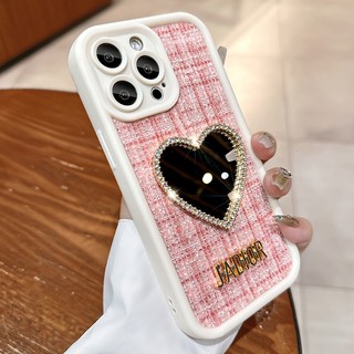 Ốp Điện Thoại tpu Dẻo Họa Tiết Trái Tim & Gương Cho iphone11 12 13 14 15 pro max 15plus 14plus