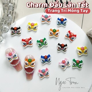 Charm hoạt hình đầu lân tết 2024 | trang trí móng tay