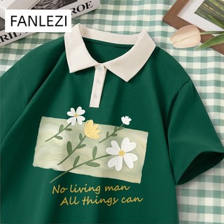 FANLEZI thun áo áo polo  nữ Thời trang hàn quốc A23K05L