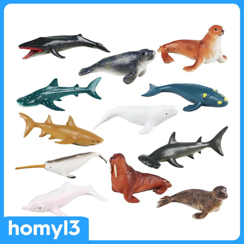 Set 12 Mô Hình Động Vật Biển Dùng Làm Quà Tặng Cho Bé