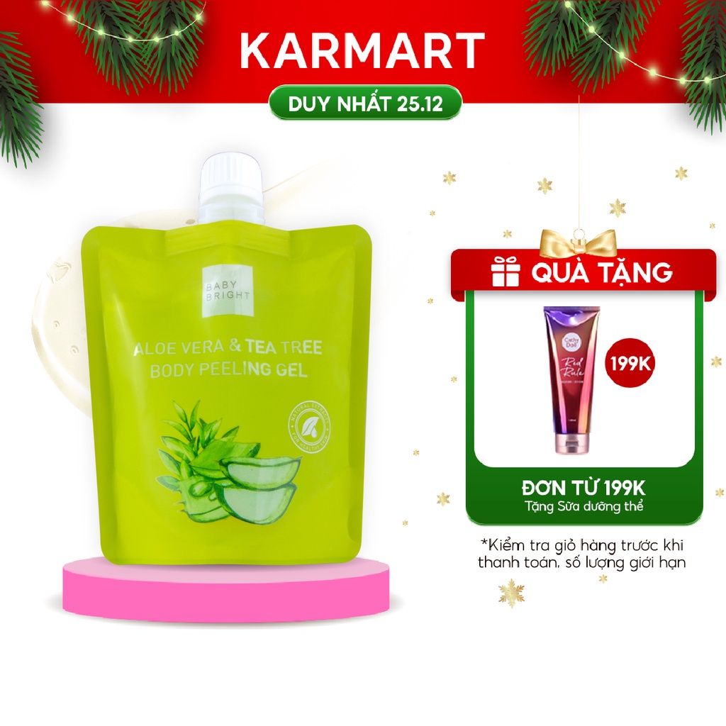 Gel tẩy da chết toàn thân lô hội và trà tràm Baby Bright Aloe Vera And Tea Tree Body Peeling Gel 200ml