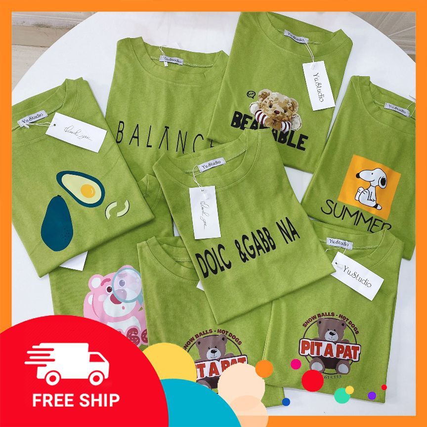 Áo thun màu xanh chuối, Áo thun 3158, Áo thun nam nữ, Áo thun form rộng