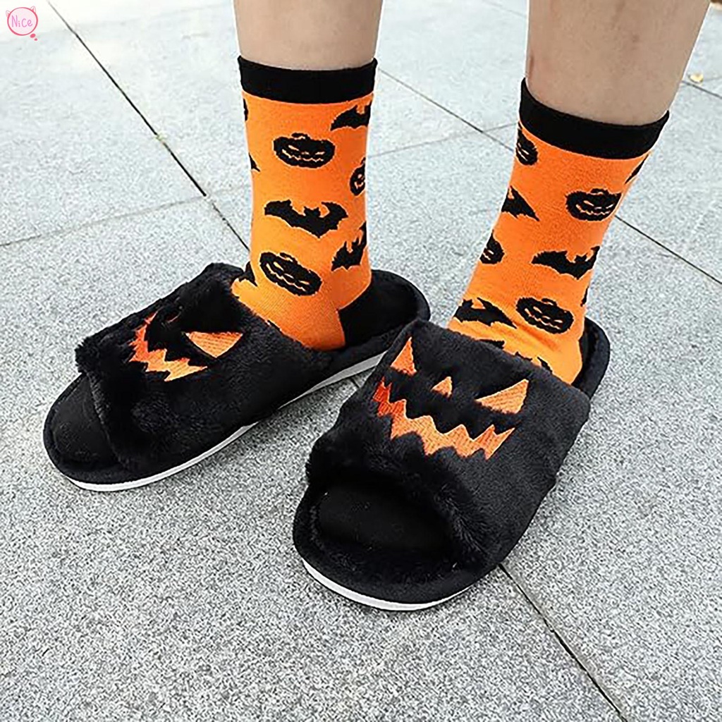 Dép Bông Hình Quả Bí Ngô Halloween Độc Đáo