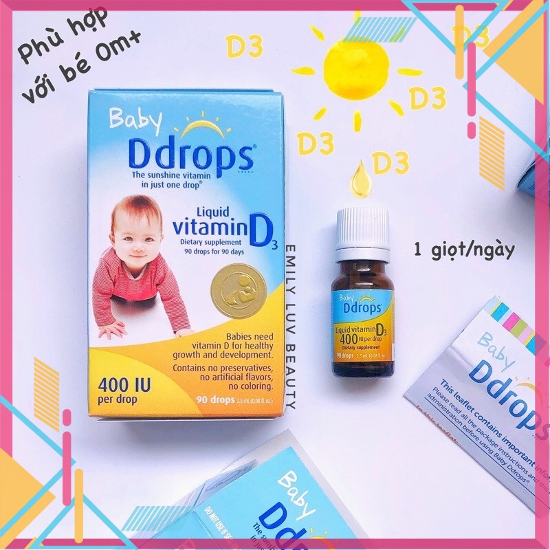 BB Baby Ddrops Vitamin D3 ddrop cho bé 90 giọt