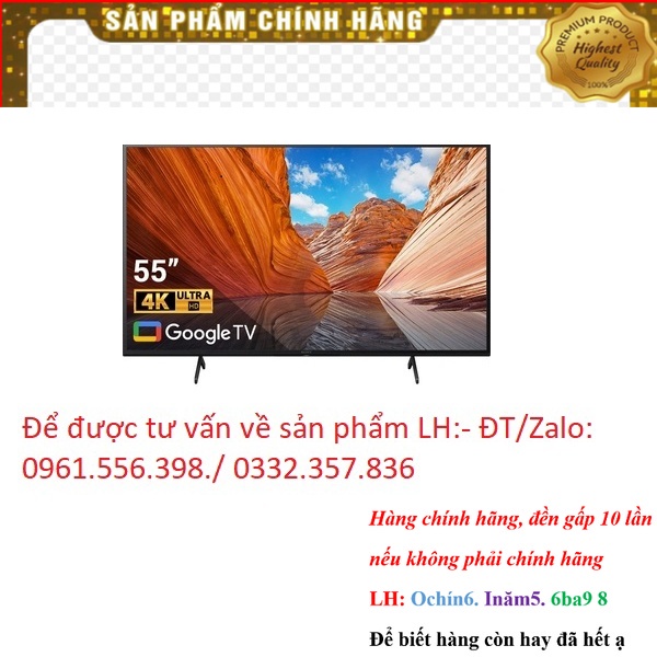 SALE_ Smart Tivi Sony 55 Inch 4K UHD KD-55X85J &lt; Chính hãng BH:24 tháng tại nhà toàn quốc&gt;