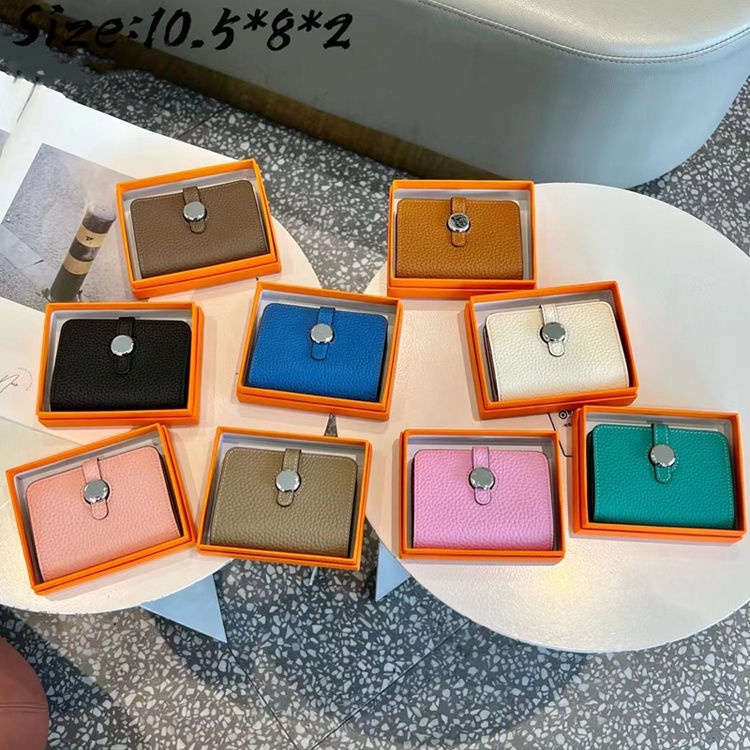 Ví Da Bò HERMES Nhiều Ngăn Đựng Thẻ Dáng Ngắn Thời Trang Cao Cấp Cho Nữ