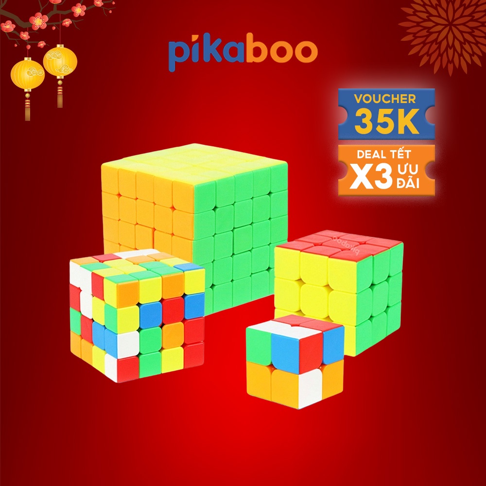 Rubic Đồ chơi trí tuệ rubik 3x3, 4x4, 5x5 Pikaboo kích thích khả năng tư duy phán đoán chất liệu nhựa cao cấp