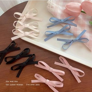 Kẹp tóc nơ màu trơn ngọt ngào phong cách hàn quốc cho nữ