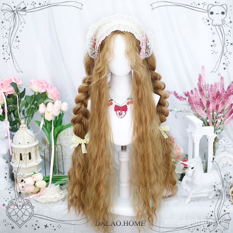 Wig Wig Female Full Set Long Curly Hair Two-Dimensional Natural Lolita Cos Princess Wig