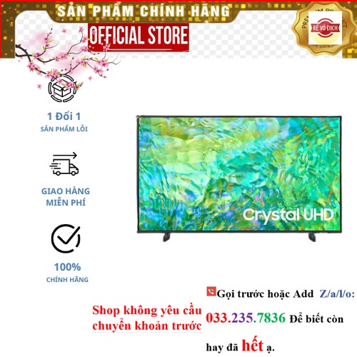  Tivi Samsung 43 inch Crystal UHD 4K CU8000