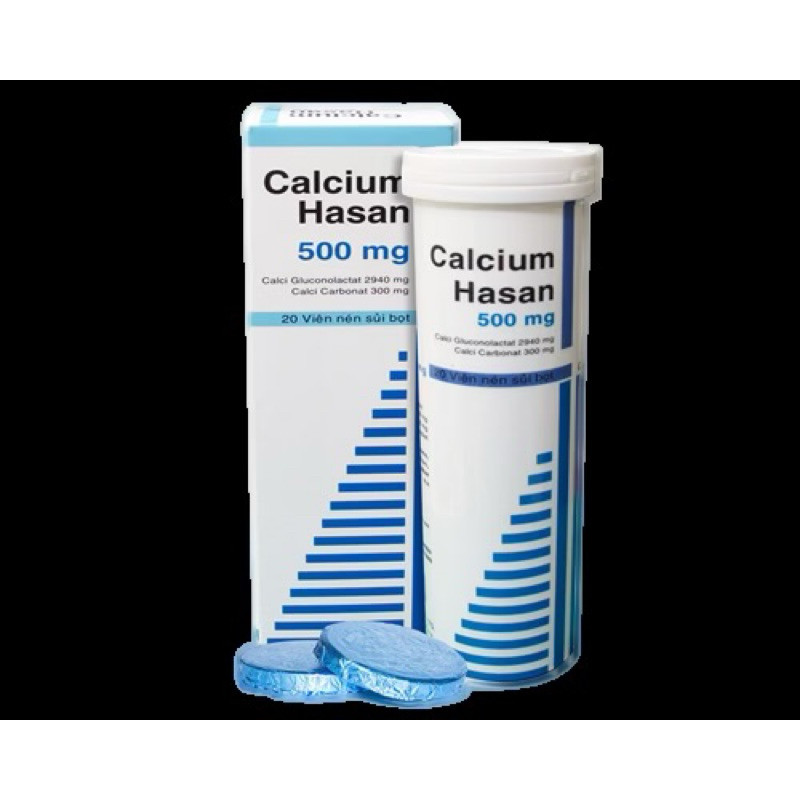 Calcium hasan 500mg,canxi  sủi (ống 20 viên)