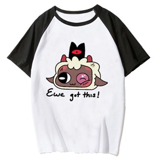 Cult of the Lamb áo thun nam anime mùa hè harajuku Tee nam Quần áo Nhật Bản