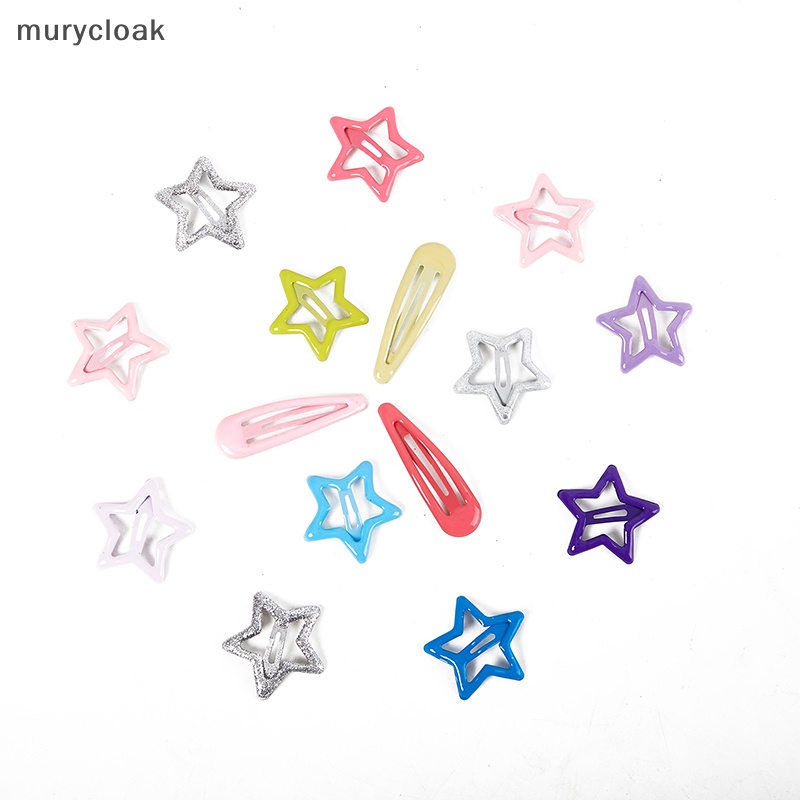 Mur # Bộ 2 Kẹp Tóc Kim Loại Hình Ngôi Sao Nhiều Màu Sắc Phong Cách Hàn Quốc bb y2k vn