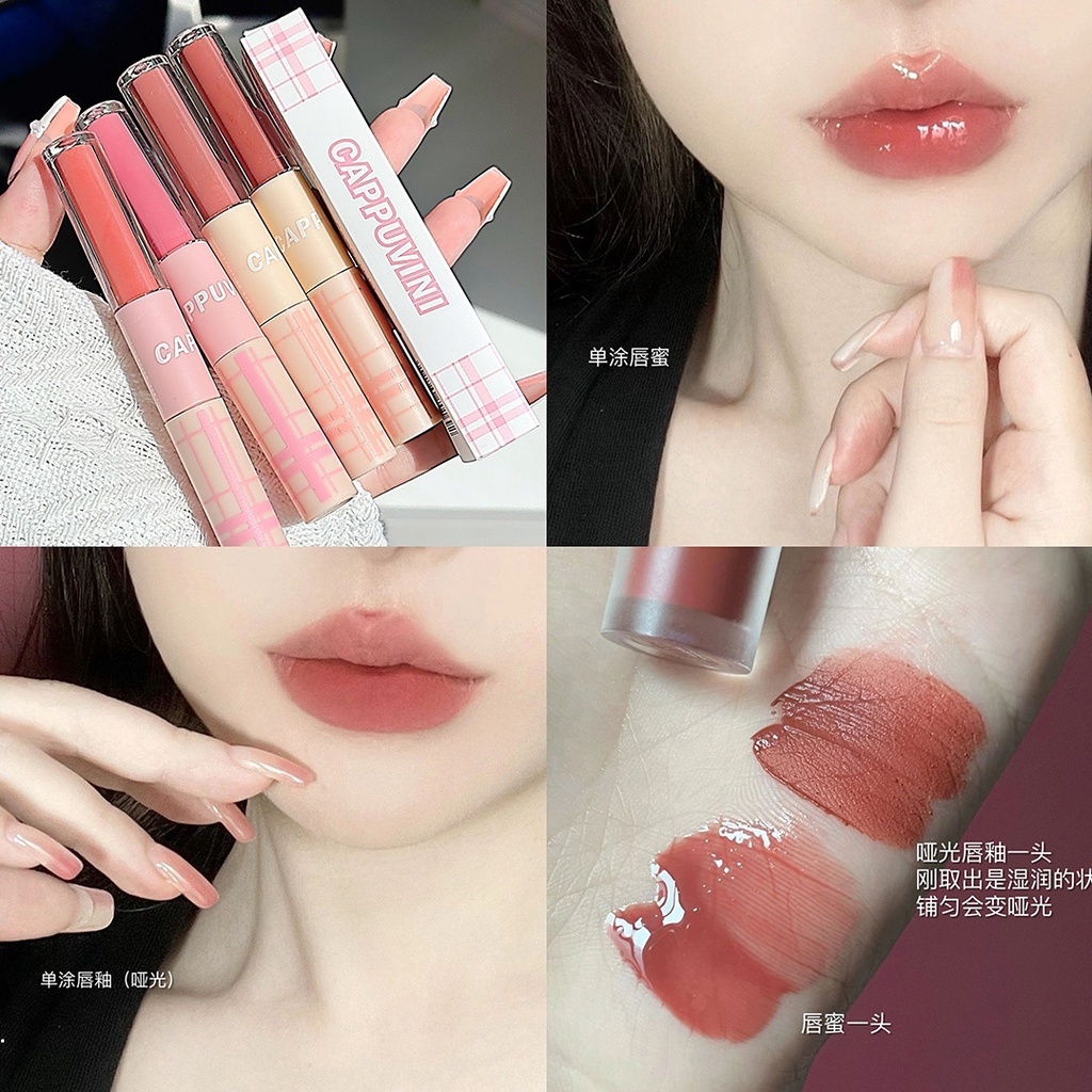Son Môi Hai Đầu cappvini Dưỡng Ẩm Chống Thấm Nước Lâu Trôi