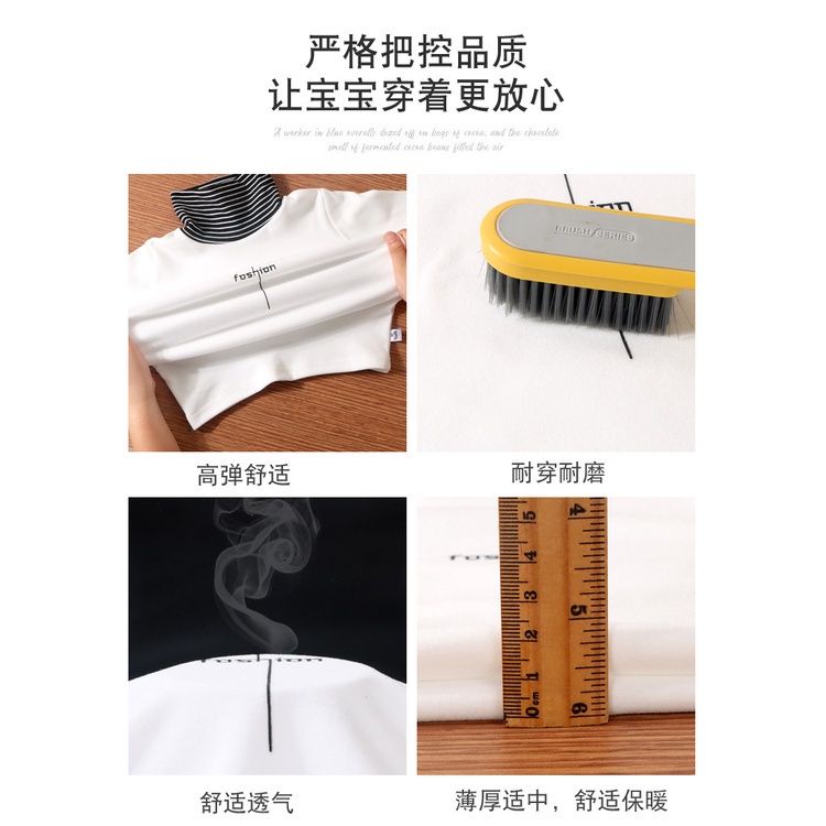 Áo Thun Tay Dài Cổ Cao Bằng Vải Nhung Phong Cách Đức Đơn Giản Ấm Áp Thời Trang Thu Đông Dành Cho Trẻ Em 60-150cm