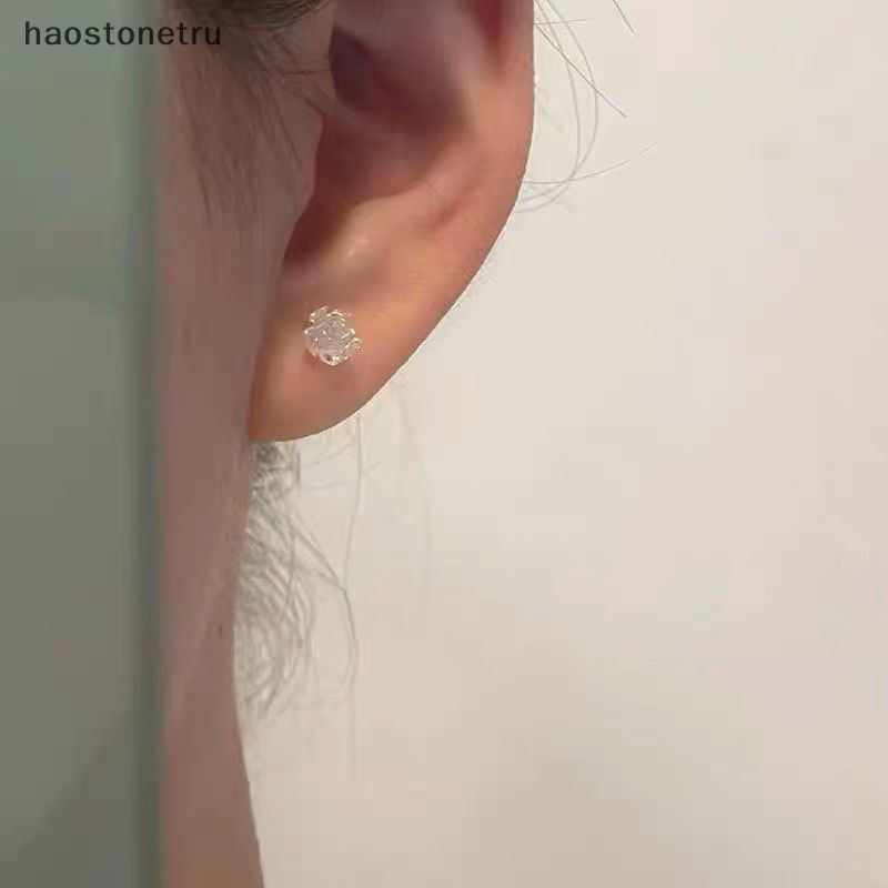 1 Đôi Bông Tai Hình Hoa Trà Trắng Thời Trang Mùa Hè Cho Nữ