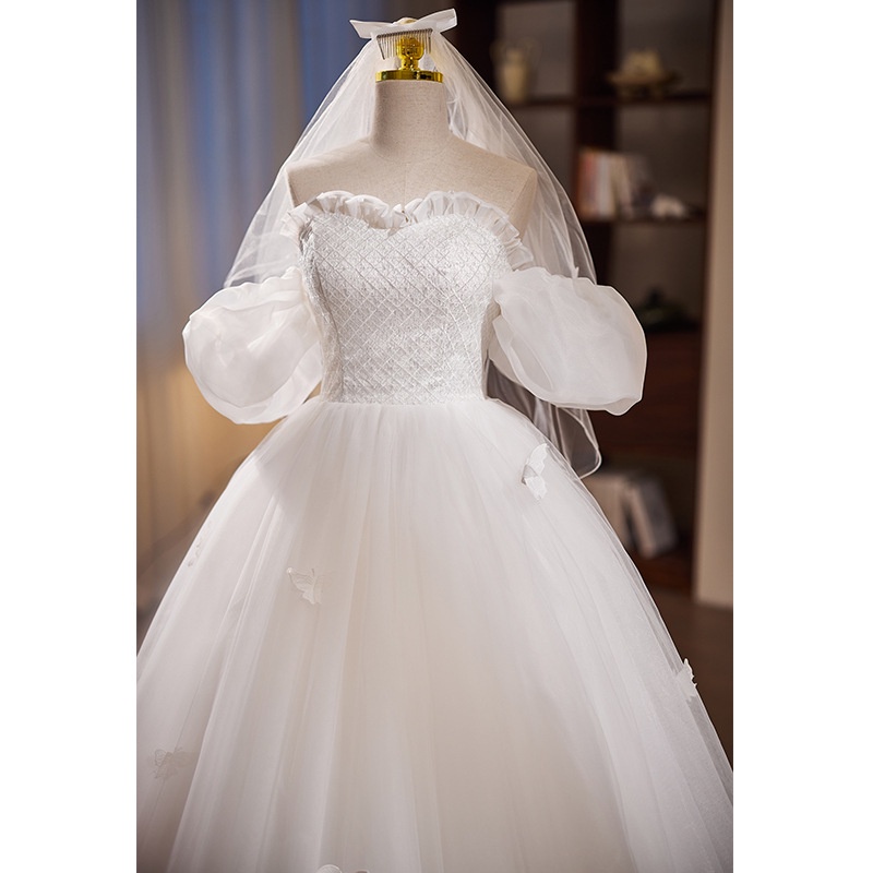 Mới Đầm Cưới Dài Trung Bình Màu Trắng Đơn Giản Thời Trang Cho Cô Dâu / Đi Biển / Trăng Mật / Học Sinh