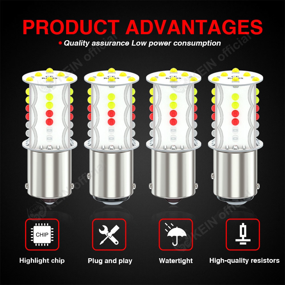 Kein Đèn led Nhiều Màu 1157 1156 p21w s25 1141 ba15s bay15d p21 / 5w Gắn Đuôi Xe Hơi