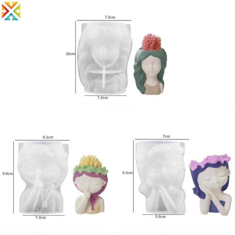 Khuôn silicone Làm Chậu Hoa / Bình Hoa 3d diy Thủ Công Trang Trí Nhà Cửa