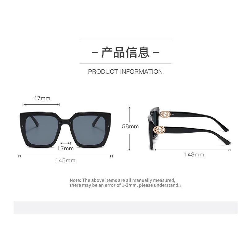 Mới Kính Mát Gọng Vuông Chống Tia uv400 Thời Trang Cho Nam Nữ