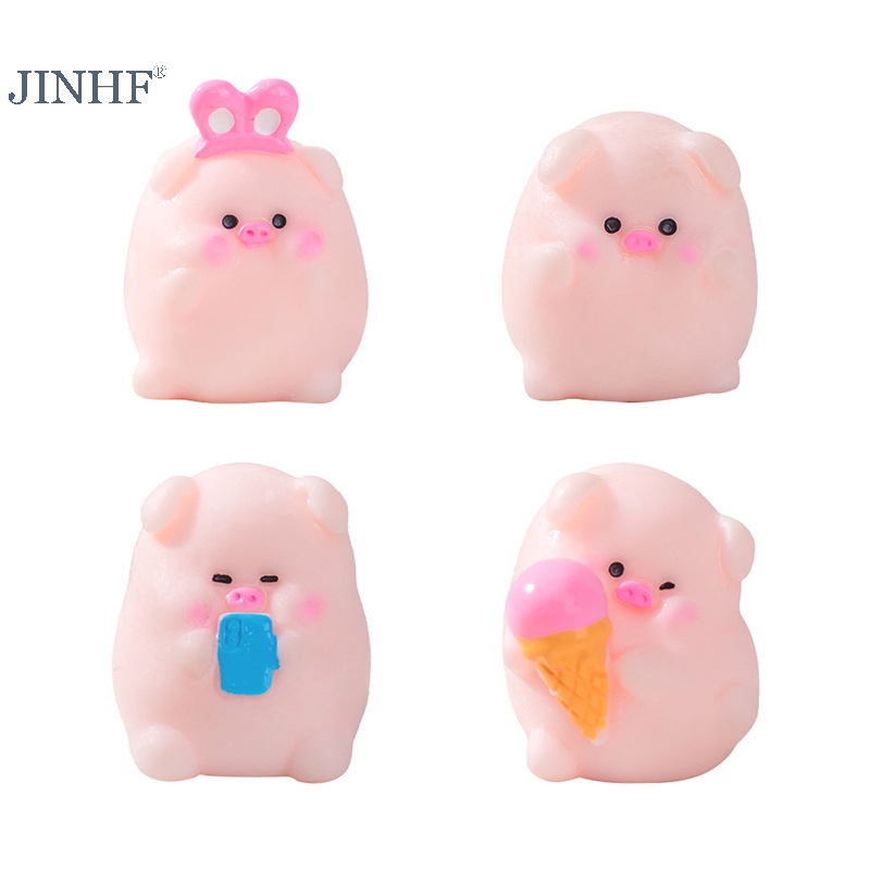 Jinf Đồ trang trí Chú Heo Hồng mini Bằng Nhựa resin Dễ Thương Trang Trí Bảng Điều Khiển Xe Hơi / Nhà Cửa / Văn Phòng Bán Chạy