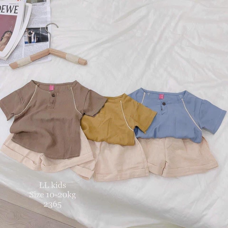 Bộ cộc tay bé trai chất đũi nilen mát, thấm hút cho bé mặc đi học, đi chơi