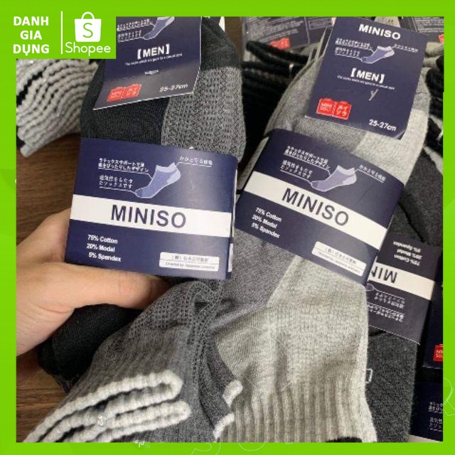 Combo 5 Đôi Tất Vớ MINISO Cổ Cao Kháng Khuẩn Chống Hôi Chân - Danh Gia Dụng
