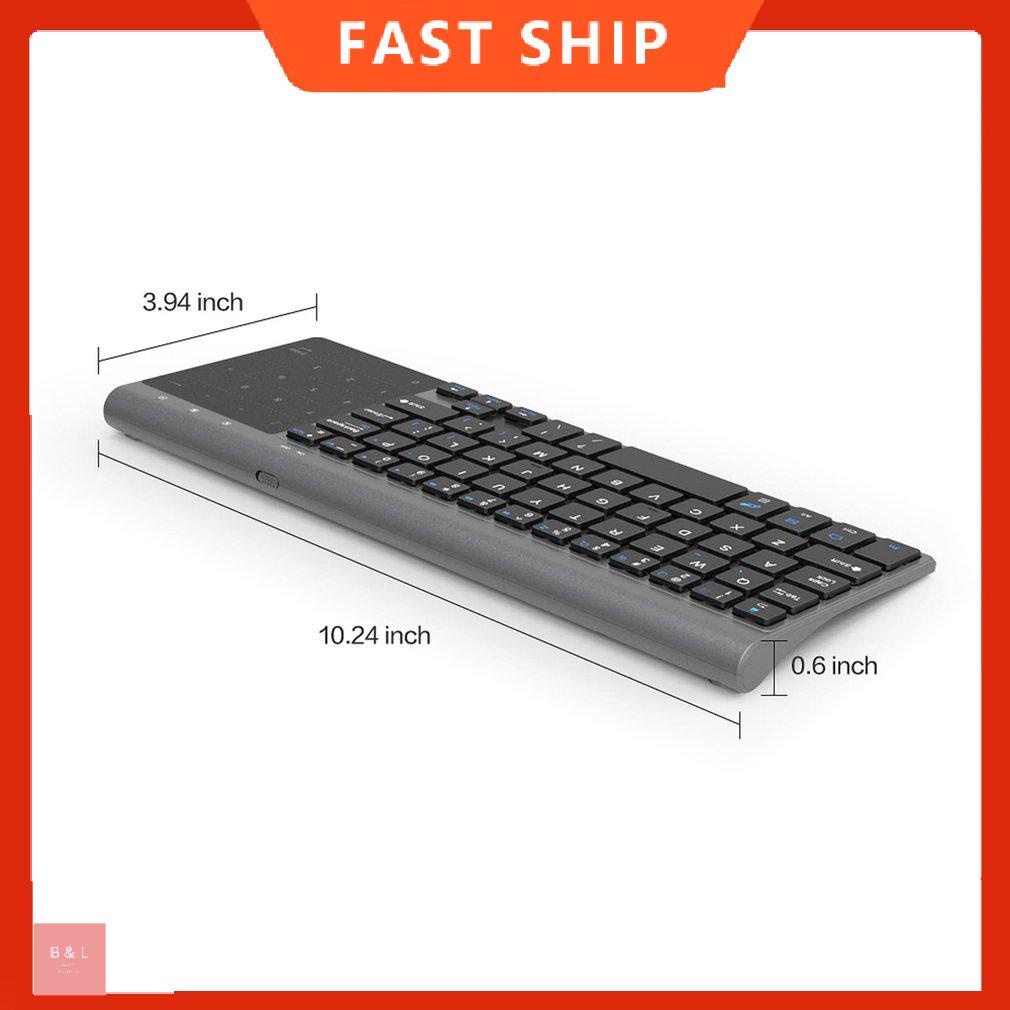 Bàn phím mini không dây USB 2.4GHz mỏng có bàn di chuột số Bàn phím số cho máy tính bảng, máy tính xách tay