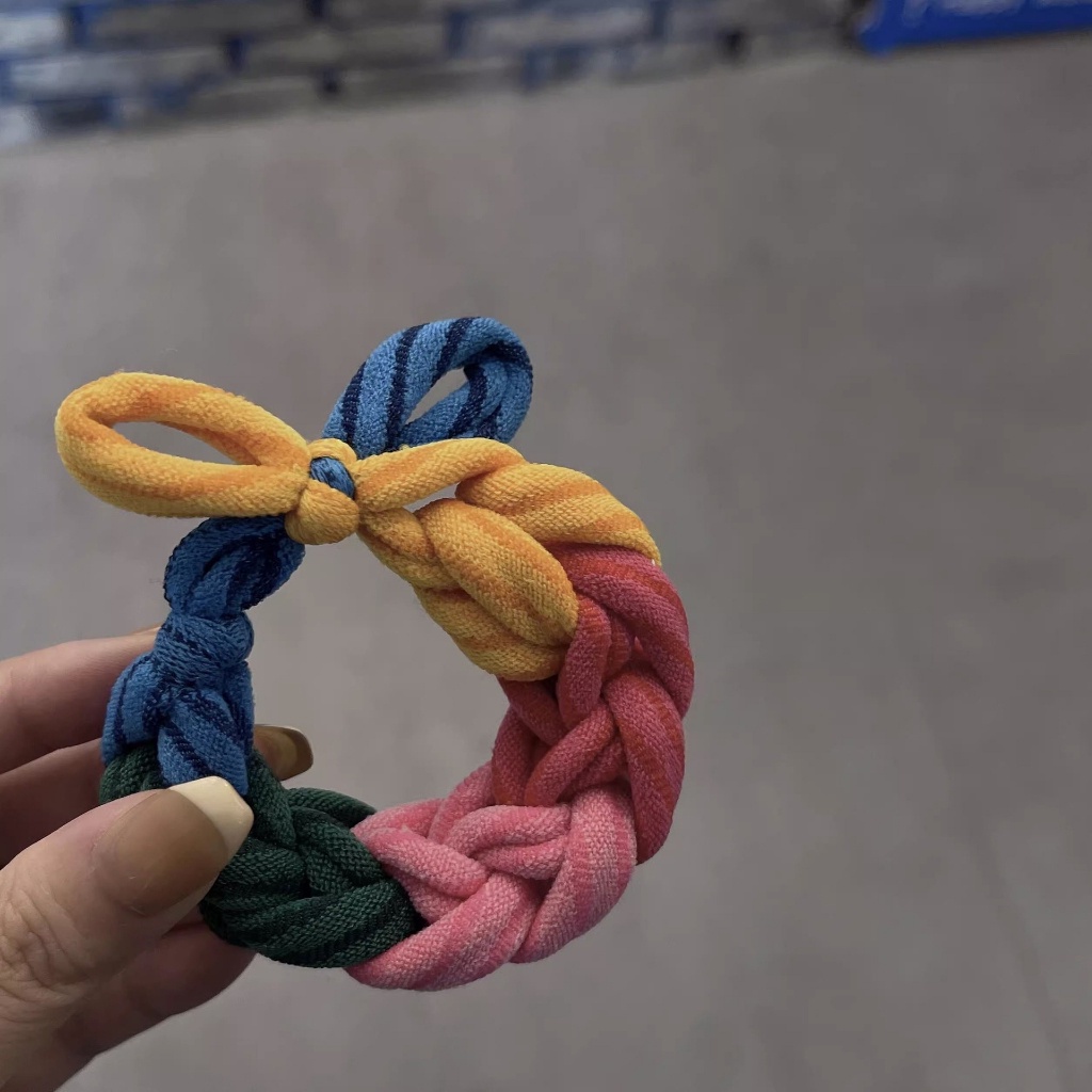 Băng Đô Cài Tóc Cao Su Dày Co Giãn Màu Cầu Vồng Phong Cách Mới 2023 Cho Nữ