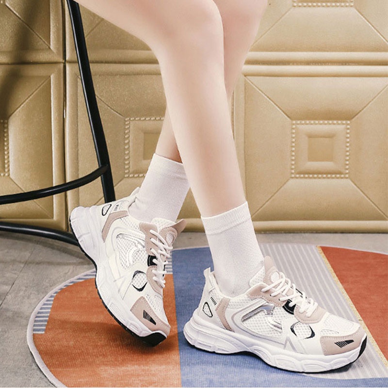 Giày Thể Thao feiwei Đế Dày Phối Lưới Thoáng Khí Thời Trang Cho Nữ