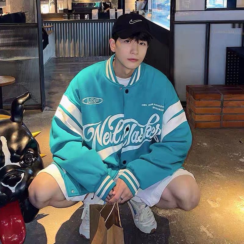 Áo khoác bomber form rộng , chất nỉ in chữ thời trang unisex MB017 Meme