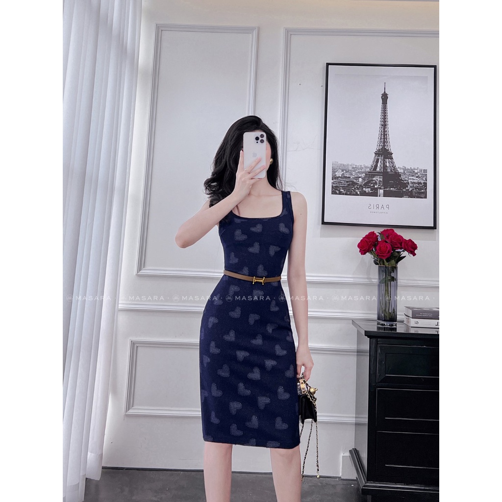 ĐẦM ÔM BODY CHẤT LIỆU JEAN UMI KẾT HỢP HỌA TIẾT TRÁI TIM TRẺ TRUNG