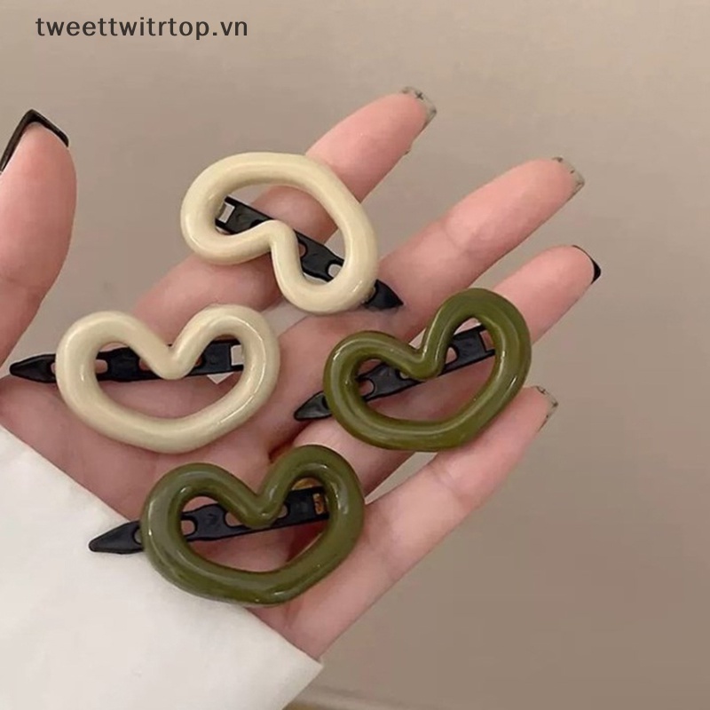 Tri Set 2 Kẹp Tóc Hình Nơ Trái Tim Màu Trơn Ngọt Ngào Phong Cách Hàn Quốc Cho Nữ vn