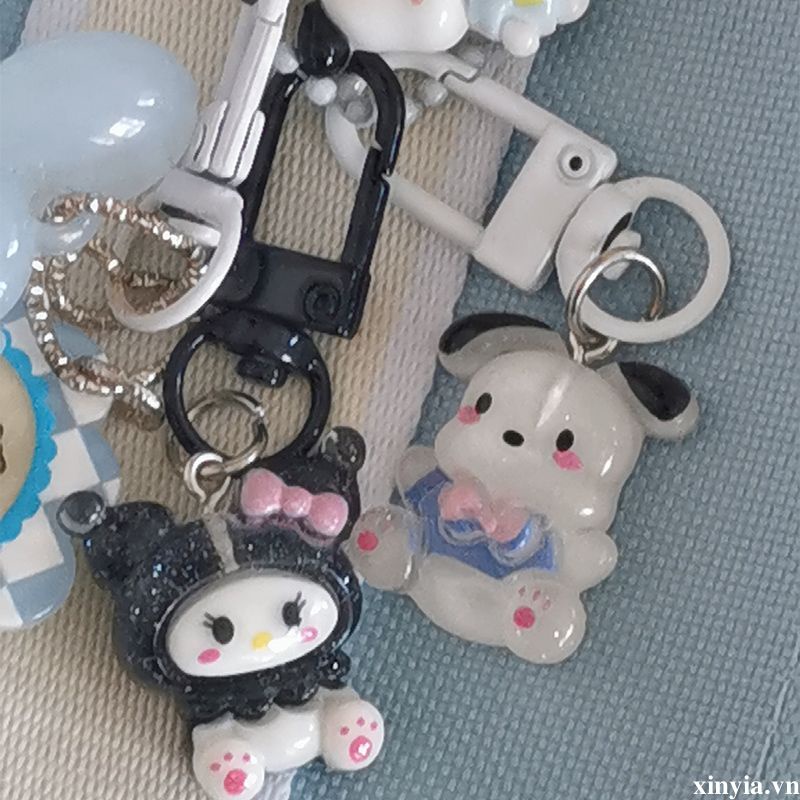 🌺🌺SANRIO Móc Khóa Nhựa Hình Cinnamoroll Kuromi Hoạt Hình Sanrio Dễ Thương