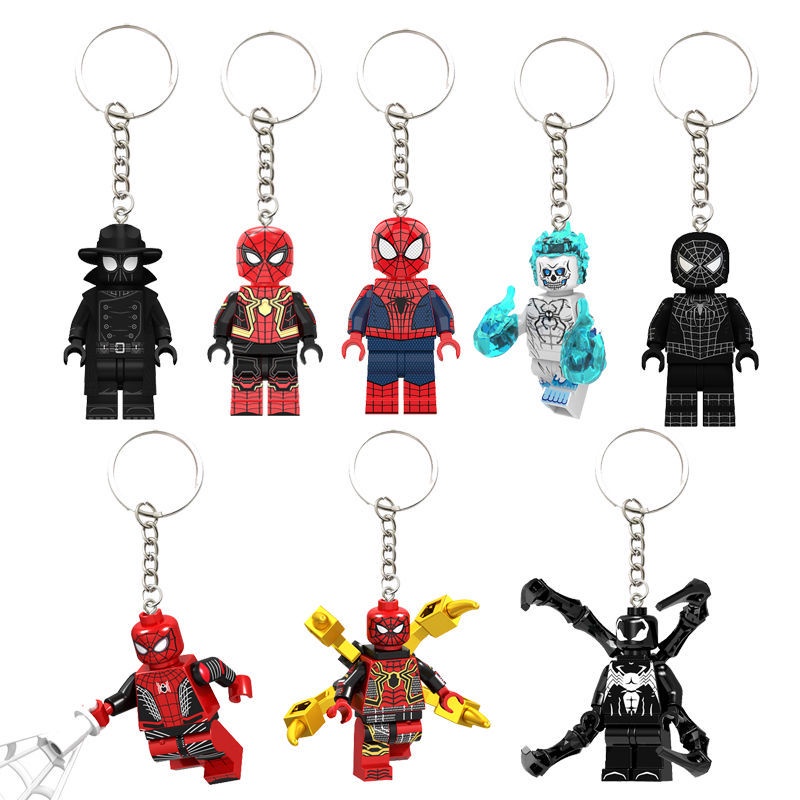 Móc Khóa Hình lego Người Nhện Sáng Tạo Cho Cặp Đôi