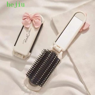 Hejiu Lược Chải Tóc mini 2 Trong 1 Chống Tĩnh Điện Có Gương Trang Điểm Gấp Gọn Tiện Lợi