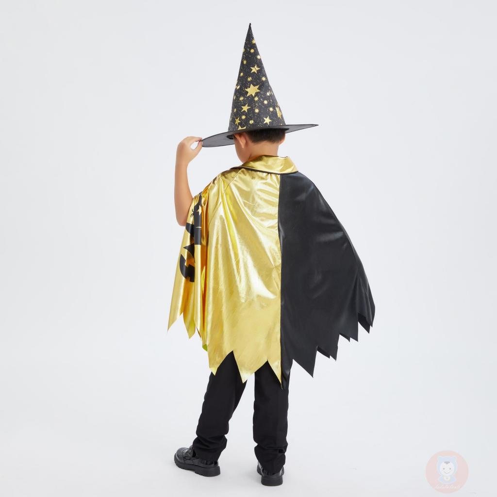 Laa6-kids halloween Áo Choàng Phù Thủy Có Mũ