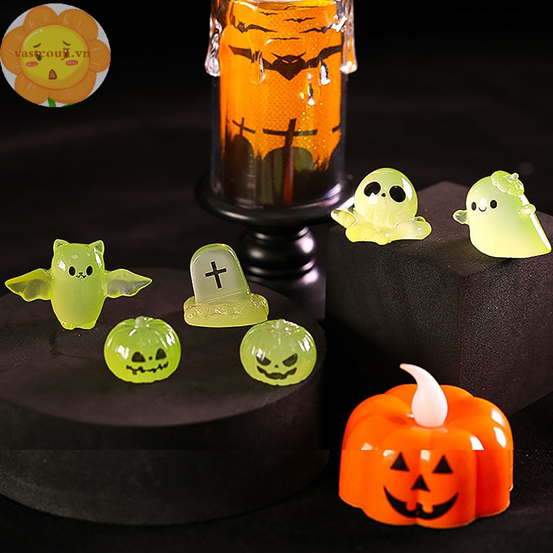 Vastji Set 6 Đồ trang trí Ma Quỷ Bí Ngô Dạ Quang Trang Trí halloween vn